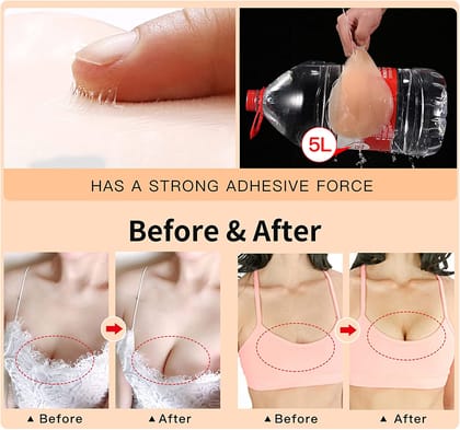 Women's Reusable Nipple Cover - Silicone Nipple Cover Bra Pad - Adhesive Reusable Nipple Pads - Thin Silicone Nipple Cover Pasties