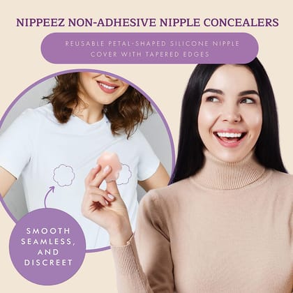 Women's Reusable Nipple Cover - Silicone Nipple Cover Bra Pad - Adhesive Reusable Nipple Pads - Thin Silicone Nipple Cover Pasties