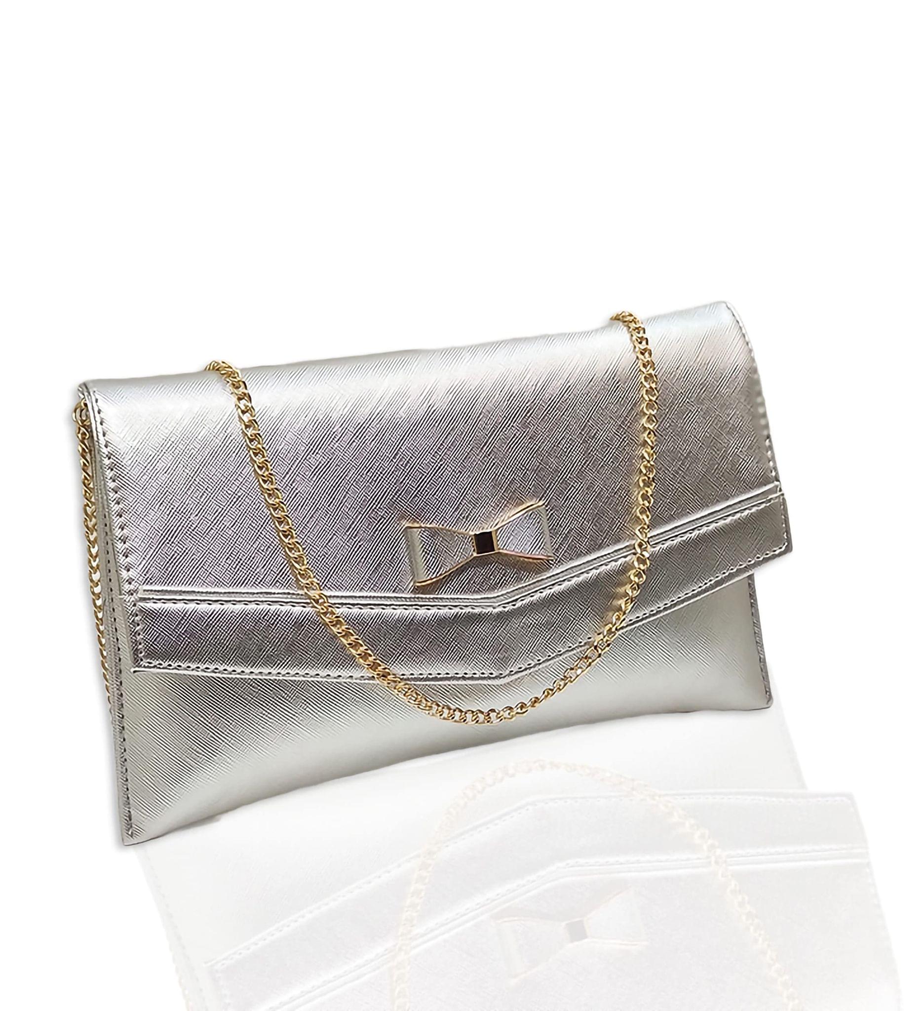 Magnifique Women's Hand/Sling/Side Bag/purse Polyurethane Western (Silver)