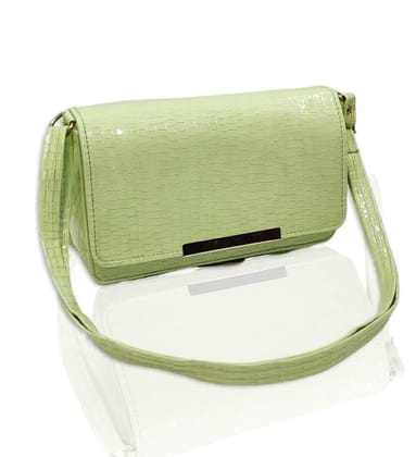 Magnifique Women's Hand/Sling/Side Bag/purse Polyurethane Western (Green)