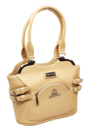 Magnifique Women's Hand/Sling/Side Bag/purse Polyurethane Western (Beige)