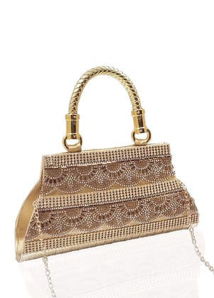 Magnifique Women's Hand/Sling/Side Bag/purse Polyurethane Western (Gold)