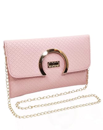 Magnifique Women's Hand/Sling/Side Bag/purse Polyurethane Western (Pink)