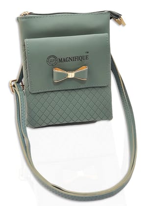 Magnifique Women's Hand/Sling/Side Bag/purse Polyurethane Western (Green)