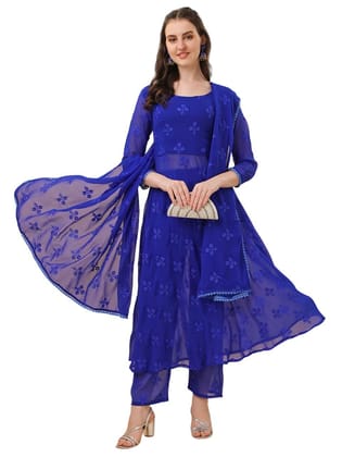 FASHION QUEEN Women's Most Trendy & Latest Collection Embroidered 3/4 Sleeve Over The Knee Length Straight Fully Stitched Kurta with Pant and Dupatta Suitable in All Other Social Gatherings