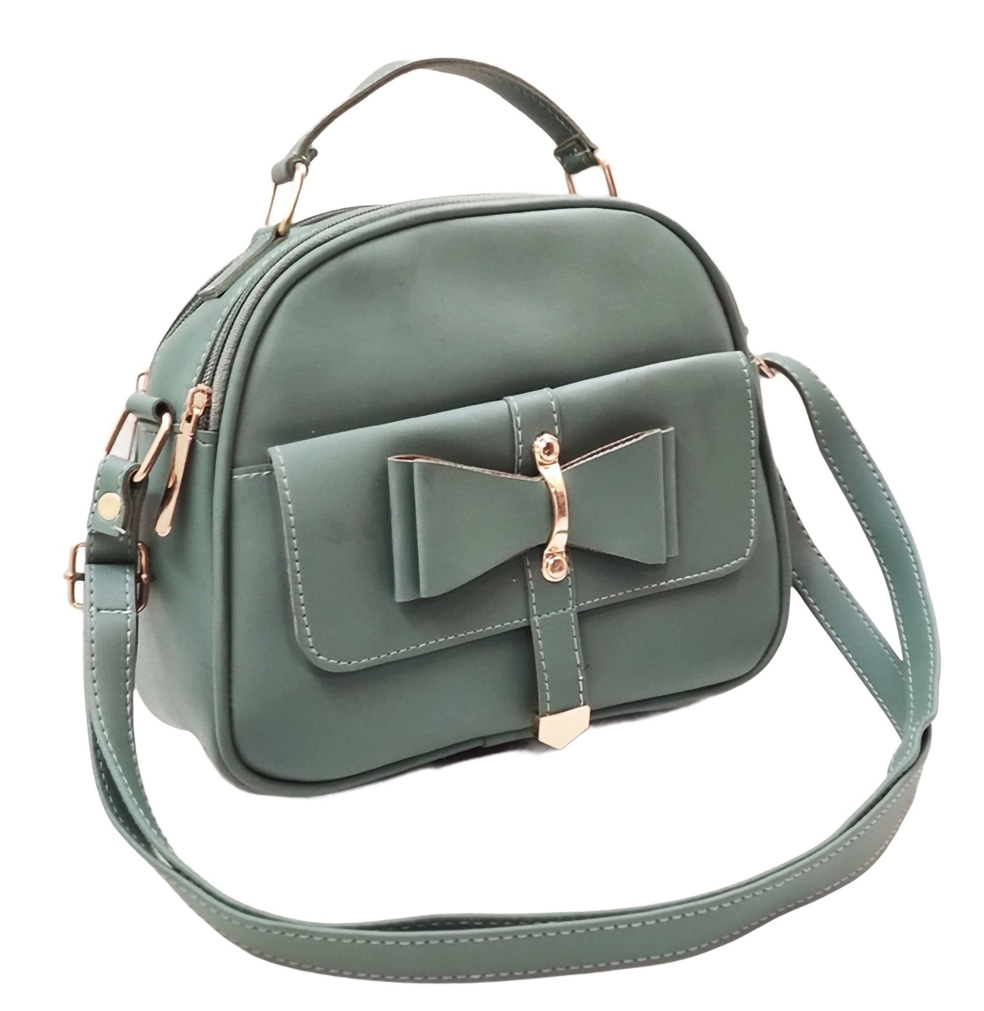 Magnifique Women's Hand/Sling/Side Bag/purse Polyurethane Western (Green)