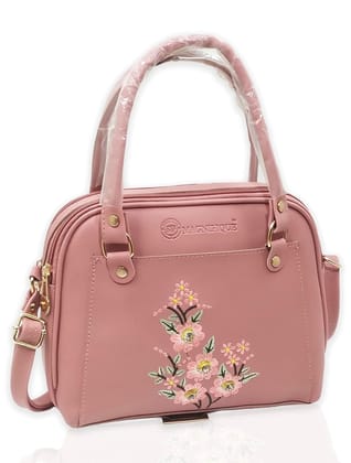 Magnifique Women's Hand/Sling/Side Bag/purse Polyurethane Western (Pink)