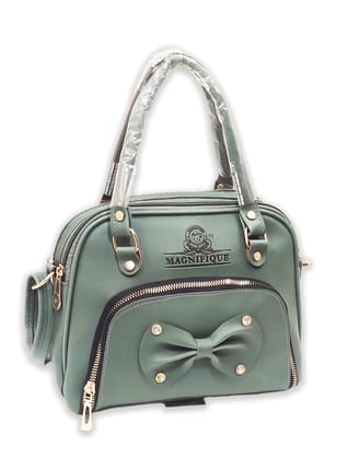 Magnifique Women's Hand/Sling/Side Bag/purse Polyurethane Western (Green)