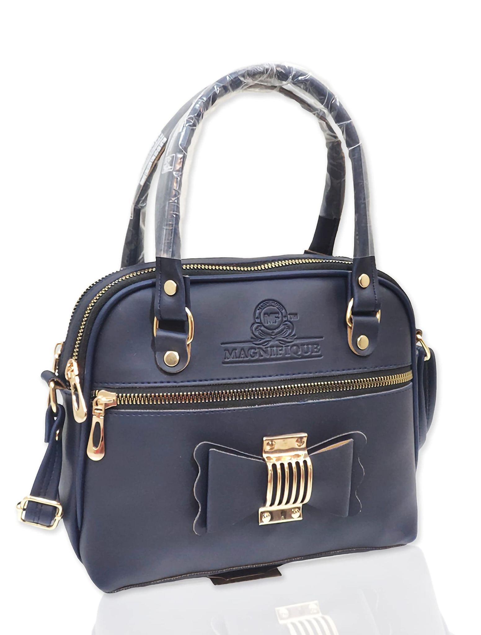 Magnifique Women's Hand/Sling/Side Bag/purse Polyurethane Western (Blue)