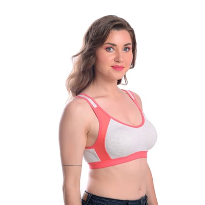 FASHION BONES Non Padded, high-Coverage Cotton Double Layered Sports Bra for Women (Pack of 3)