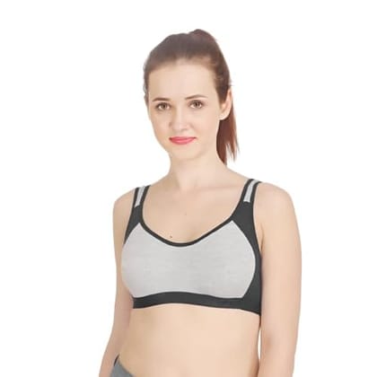 FASHION BONES Women's Everyday Cotton Sports Bra | Support - Ideal for Active Women | Non Padded | Gym | Running | Full Coverage, Breathable & Stylish