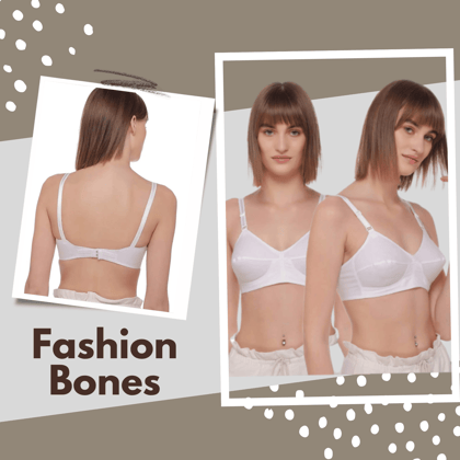 FASHION BONES Pure Cotton Non Padded Wire Free Dailywear Bra in Combo Pack of 2