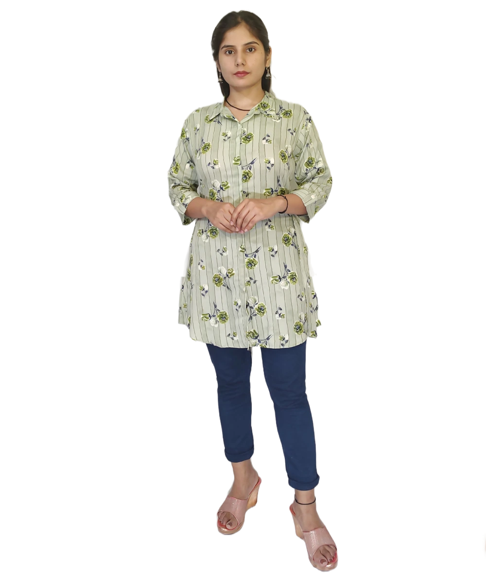 Women's Floral Print Crepe  Top