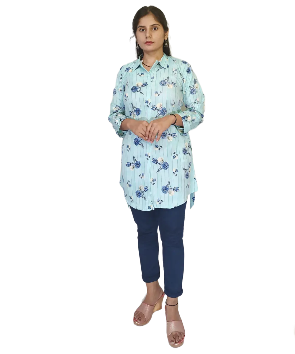 Women's Floral Print Crepe  Top