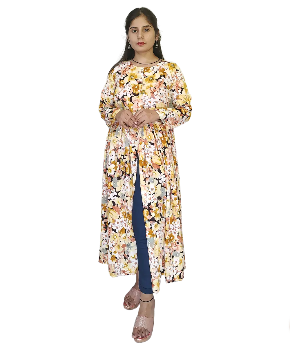 Women's Floral Print Crepe  Dress