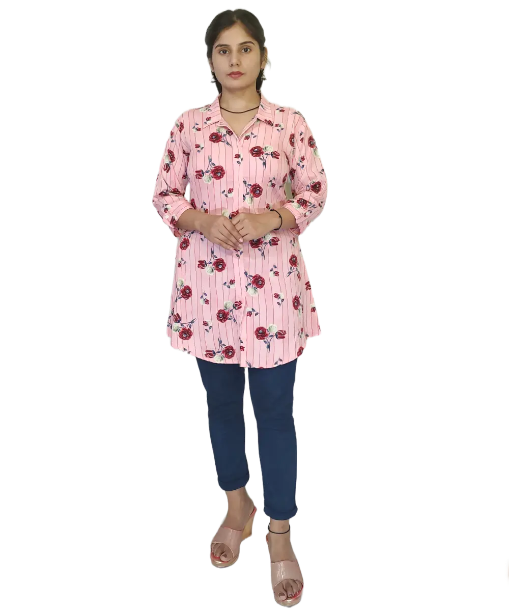 Women's Floral Print Crepe  Top