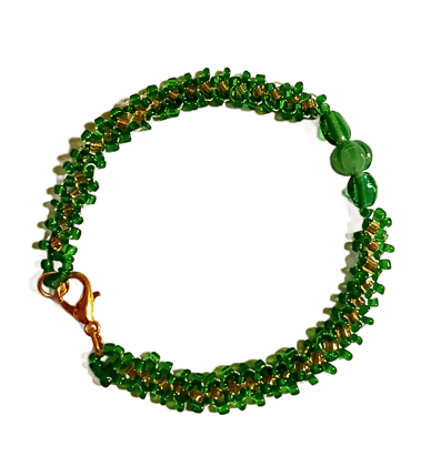 Handmade Pumpkin and Seed Bead Bracelet-(BL-18)