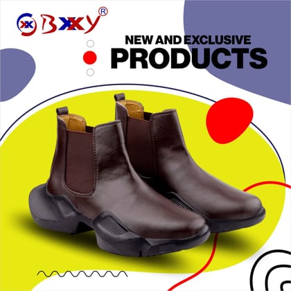 Bxxy's Faux Leather Comfort Wear Premium Chelsea Boots for Men