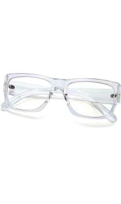 Jodykoes Thick Frame Unisex Anti Glare Eyeglasses Eyewear Spectacle (Transparent)