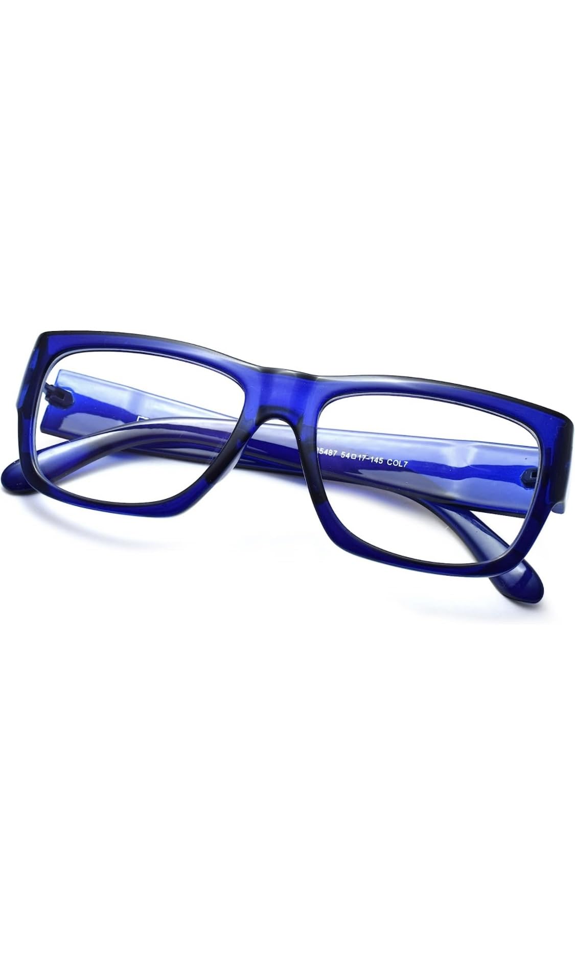 Jodykoes Thick Frame Unisex Anti Glare Eyeglasses Eyewear Spectacle (Blue)