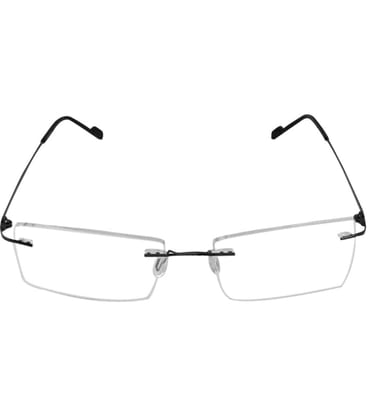 Jodykoes Premium Rimless Anti Glare Rectangle Frame Spectacle Eyeglasses Eyewear (Black)