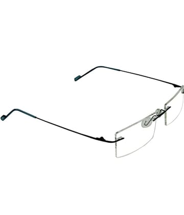 Jodykoes Premium Rimless Anti Glare Rectangle Frame Spectacle Eyeglasses Eyewear (Blue)