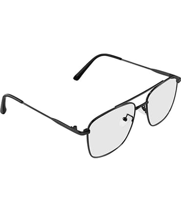 Jodykoes Stylish Blu Cut Anti Glare Metal Square Frame Spectacle Eyeglasses Eyewear (Black)