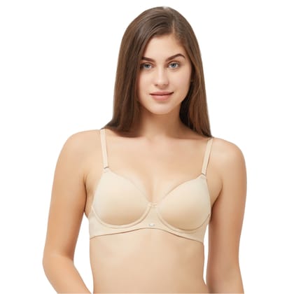 CB-125 SEMI/MEDIUM COVERAGE PADDED NON-WIRED T-SHIRT BRA WITH DETACHABLE STRAPS COLOUR : NUDE