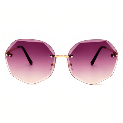 Jubleelens Rimless Pink Sunglasses - Oversized with UV Protection for Woman