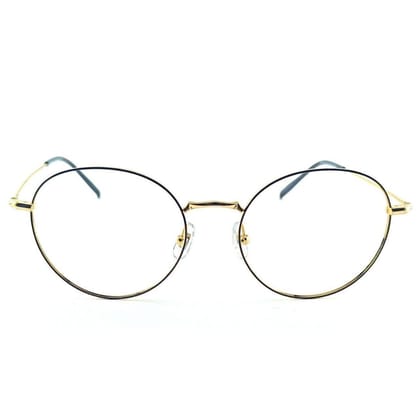 Metal Gold Round Full Rim Styling Frame For Unisex