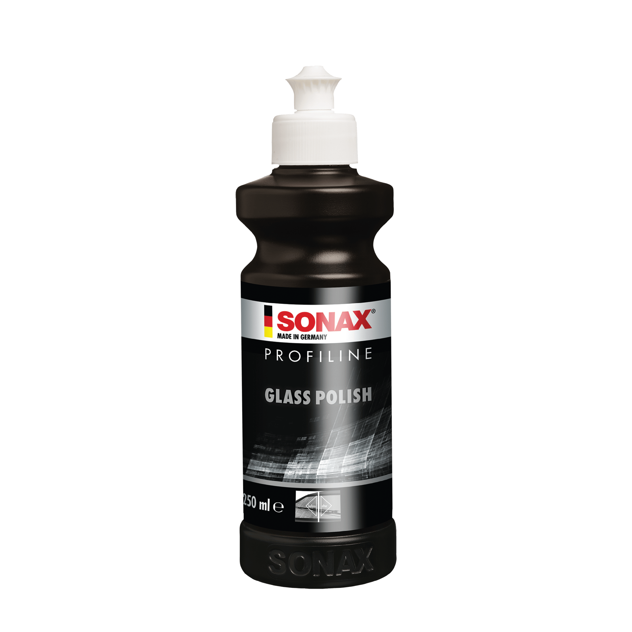 SONAX ProfiLine Glass Polish 250ml | Removes Scratches, Dull Spots & Erosion | Ceroxid Chemical-Mechanical Polishing | Silicone-Free | Professional Glass Detailing