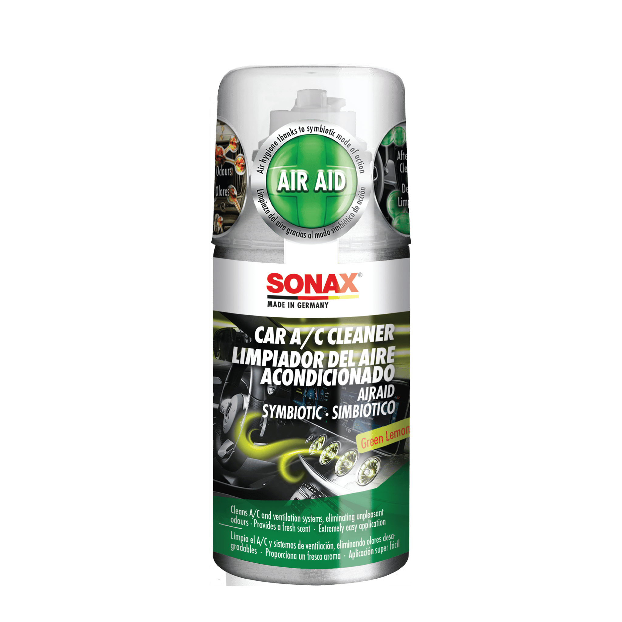 SONAX Car A/C Cleaner AirAid symbiotic Green Lemon (100) ML