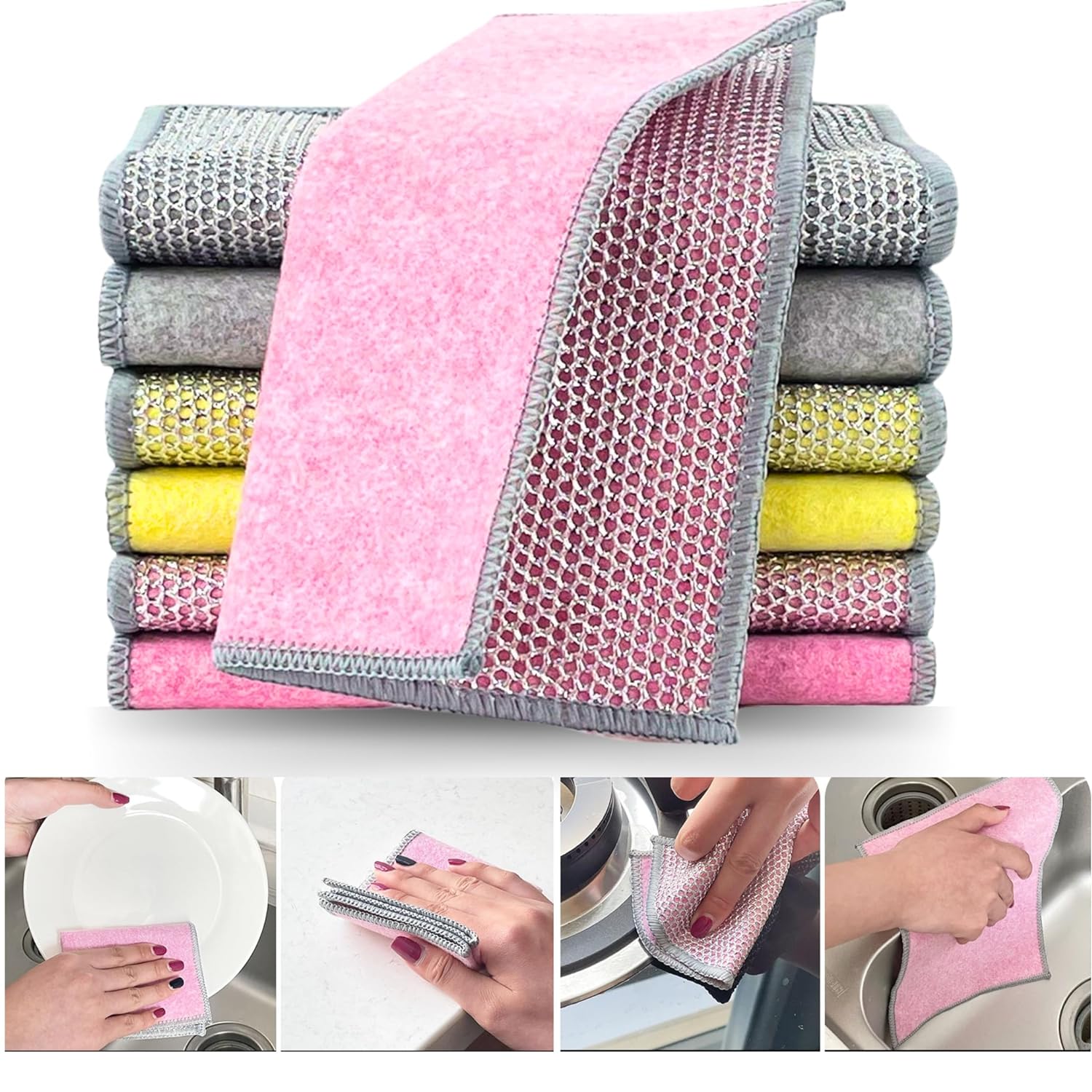 Super Absorbent Dishcloths for Kitchen Cleaning - 5 Pack