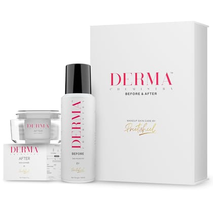 Derma Chemistry Combo Box, Before Skin Protector with Aloe Vera, Hydrates Skin, Smoother Makeup Application, After Skin Cleanser for Remove Makeup, Cleanser Balm, Impurities, Combo for All Skin Types