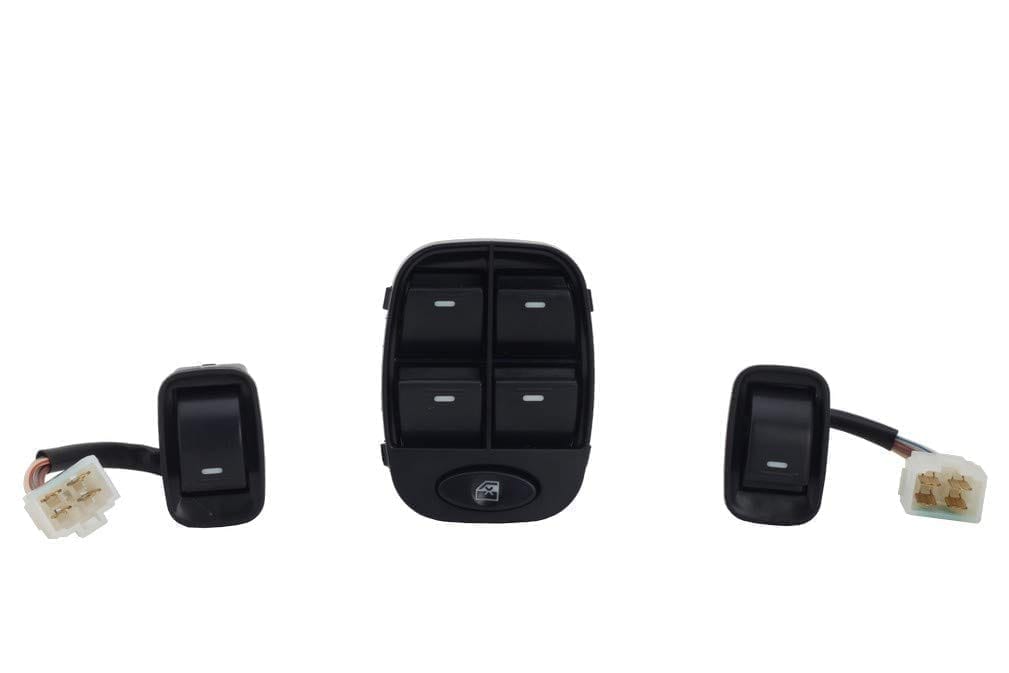 UNO MINDA S23001-000M00 Power Window Switch - Kit - Main (4) with Window Lock & 2 Subs (1) - Black Finish