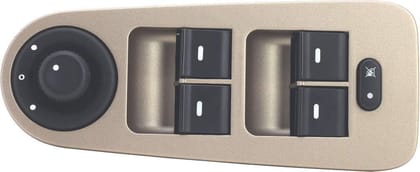 UNO MINDA S21103-000M00 Power Window Switch - Main (4) with Mirror Switch (Driver Side) & Window Lock- Autumn Mist Finish (Golden)