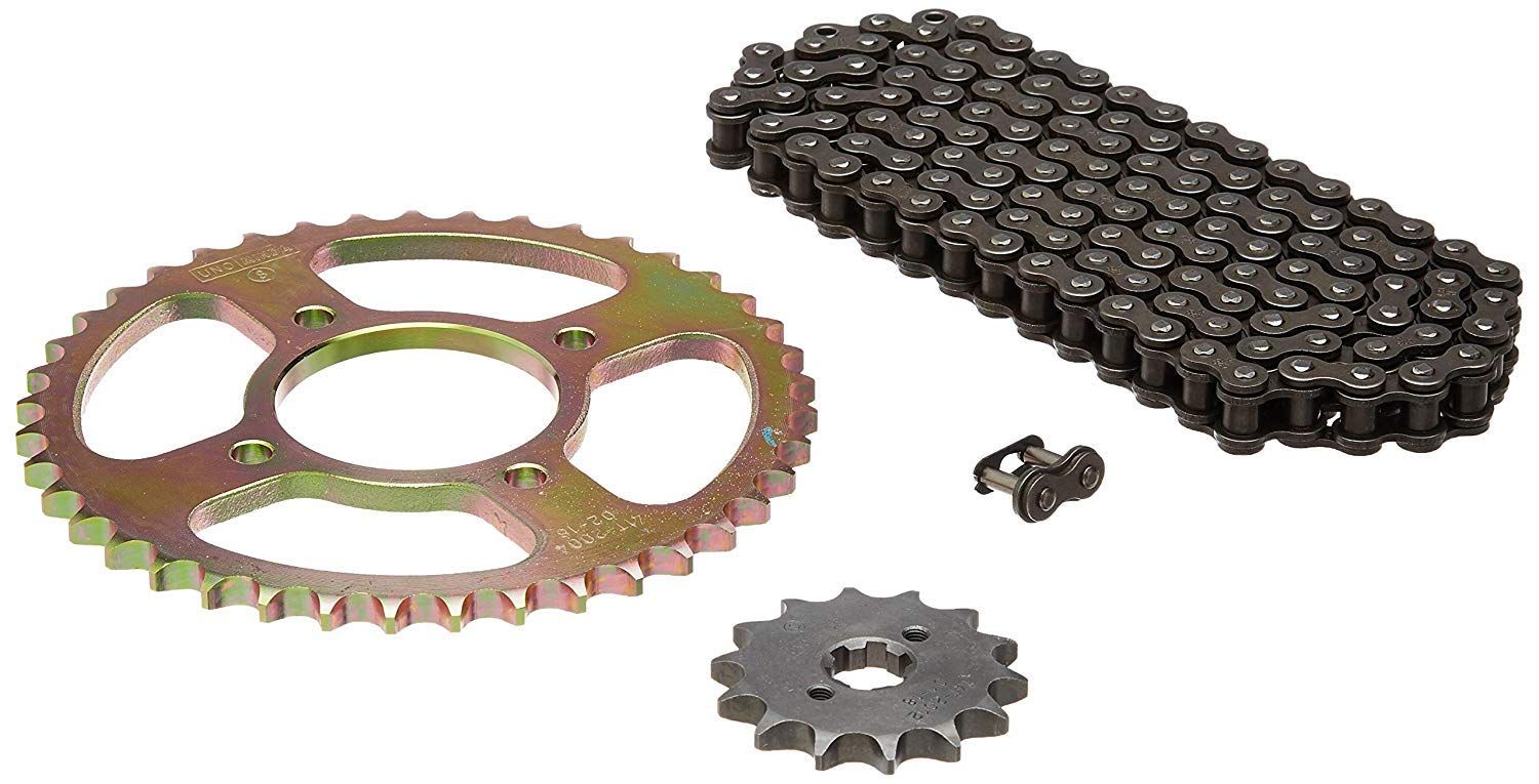 Uno Minda CH-2012 Quadra Rivet Chain & Alloy Steel Hardened Sprockets Chain & Sprocket Kit - R428H SIZE-112L / 14T / 41T(4H) for TVS Victor GLX