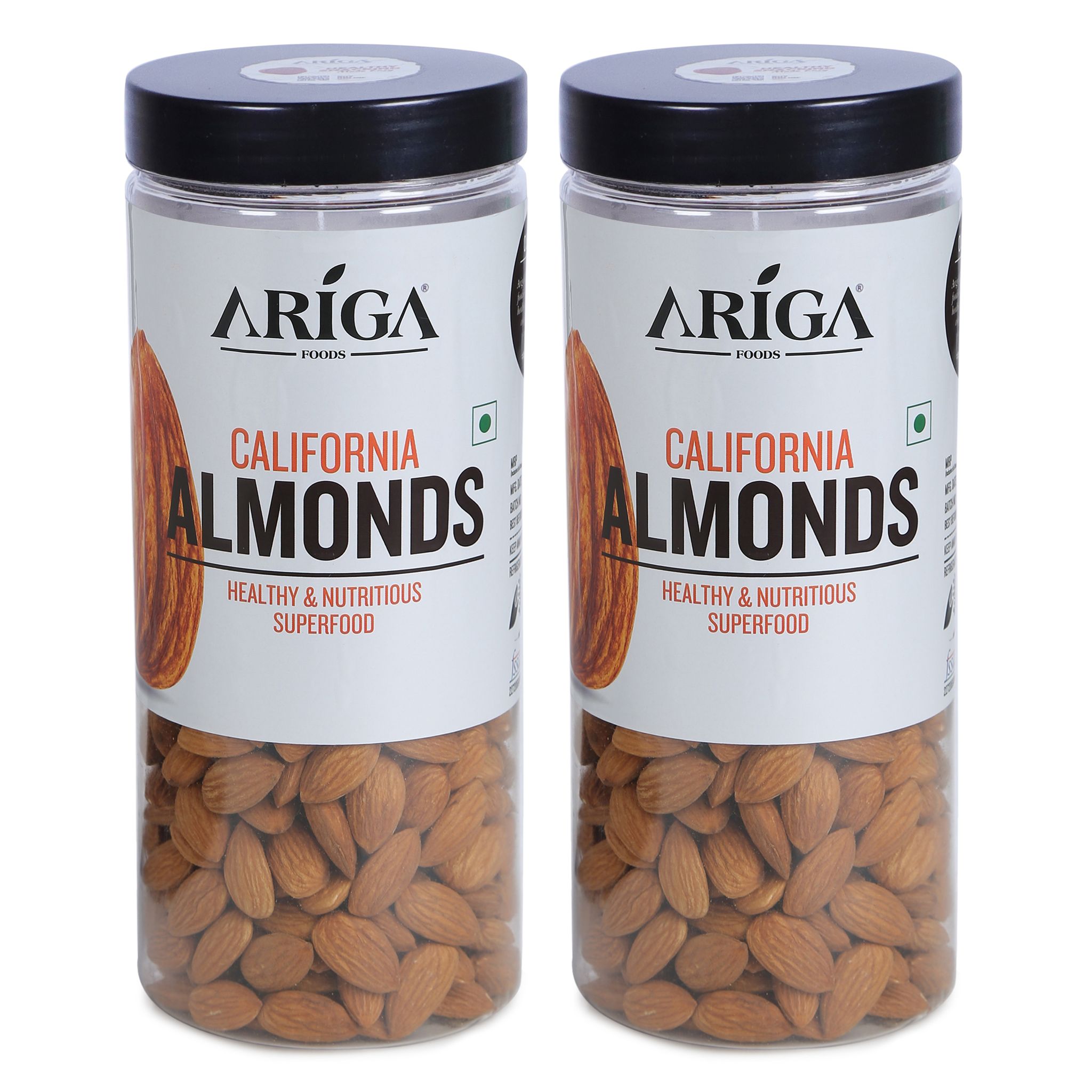 Ariga Foods Premium Healthy & Nutritious California Almonds (2 x 500 g)