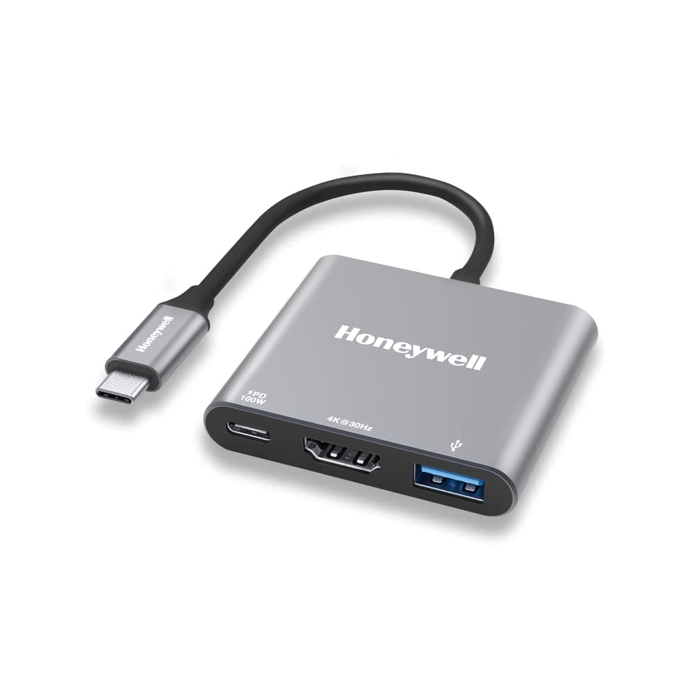 Honeywell High-Speed 3-In-1 Type C To HDMI Adapter, Quick Transfer Speed Of 5GBPS, UHD 4K@30Hz