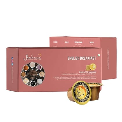 Bonhomia English Breakfast - Awakening & Energizing Tea Nespresso Compatible Pods - Honey, 10 Tea Capsules