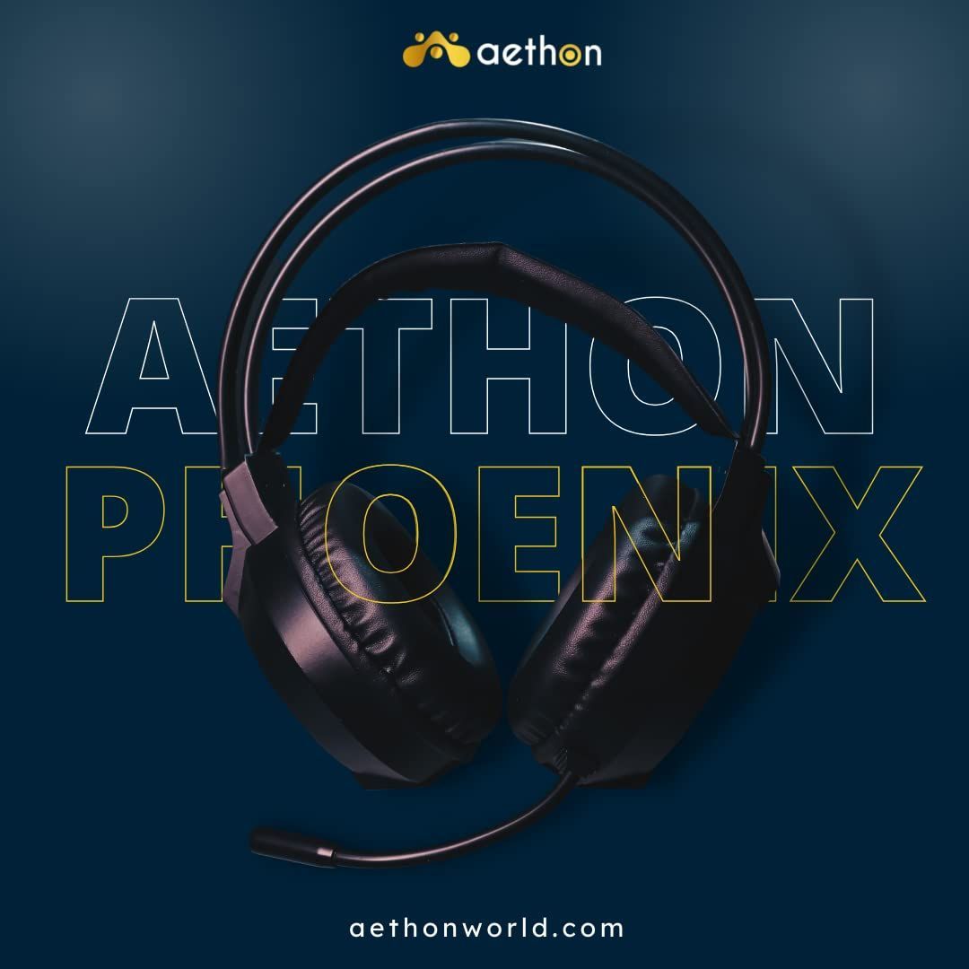 Aethon Phoenix Wired Gaming Headset with 50 mm Horn Diameter, 2m Cord Length and 3.5 mm Jack