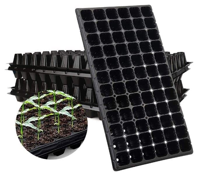 Farmhand Rubber Seeds Seedling Tray_72 Holes Pack of 4 Black