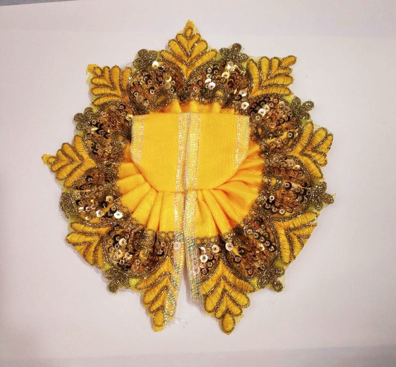 GOKULAM Yellow poshak with Tara Work Border