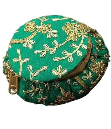 GOKULAM Embroidery matki shape Bangle Box Makeup And Jewellery Vanity Box for women Bridal Gift Storage Box(Multicolor). set of 1