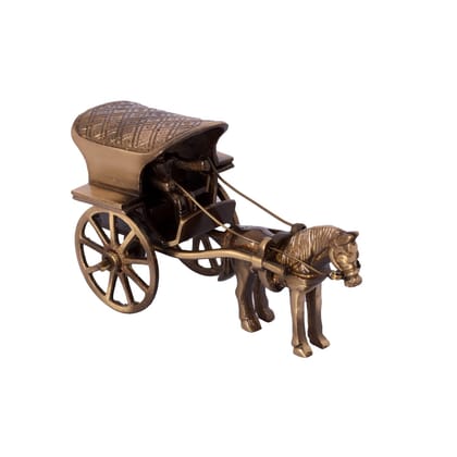 Antique Finish Horse Carriage Brass Showpiece