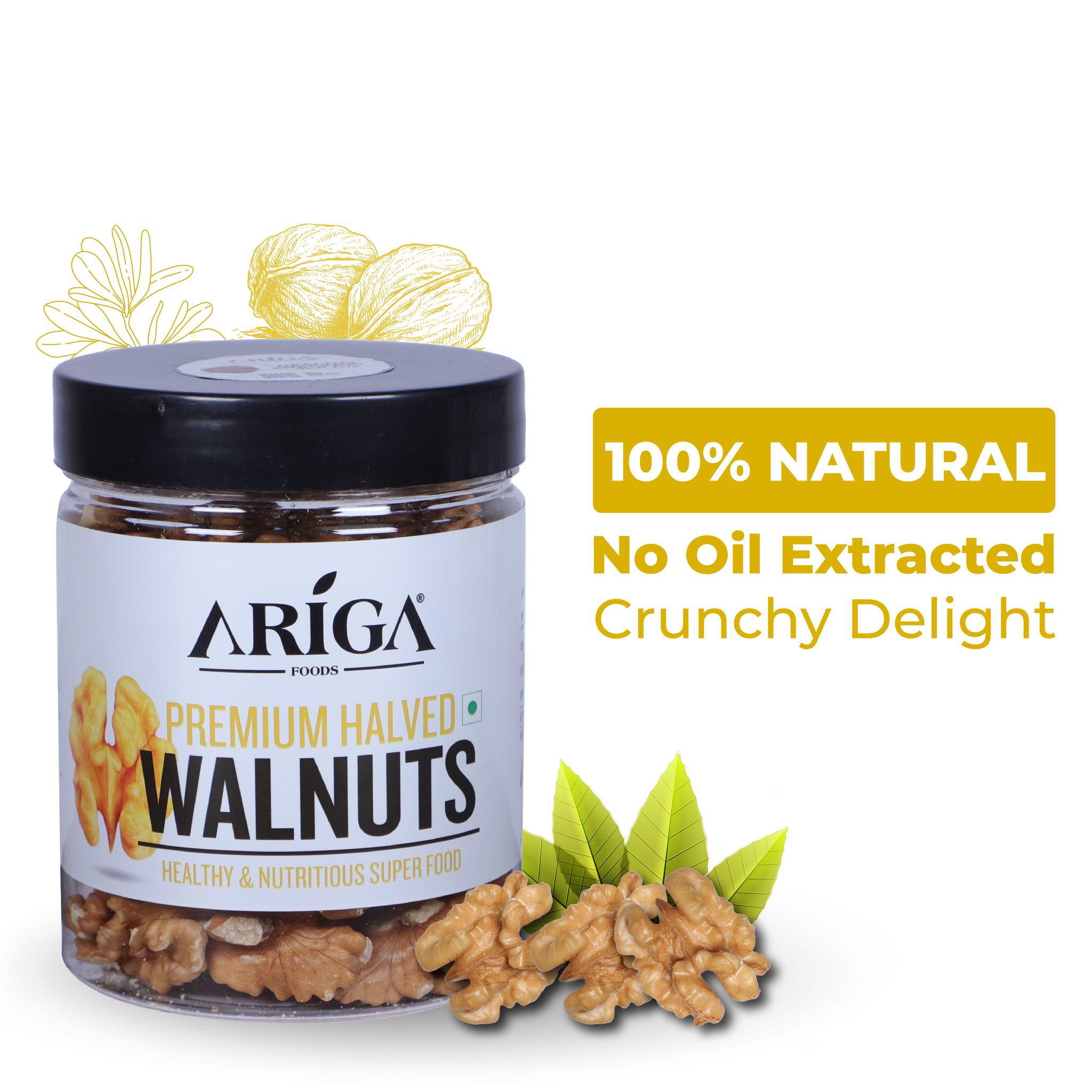 Ariga Foods Premium Halved Walnuts Healthy & Nutritious Walnuts (150 g)