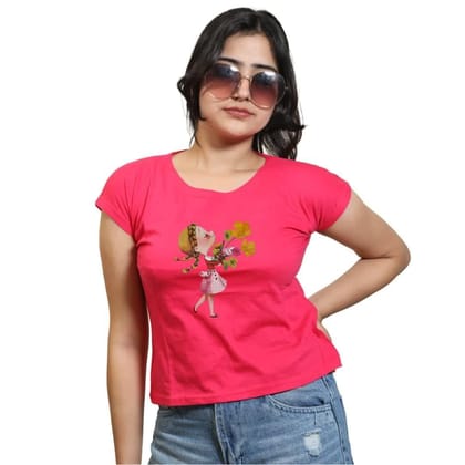 STHULA'S Women Regular Fit Cotton T-Shirt (Cardinal)