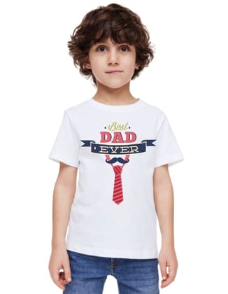 Hplus Junior Boys Printed Tshirt For Best dad Ever.