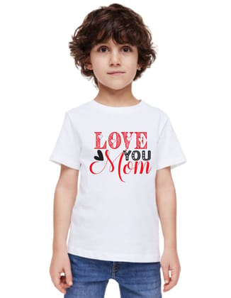 Hplus Junior Boys Printed Tshirt For Love You Mom.