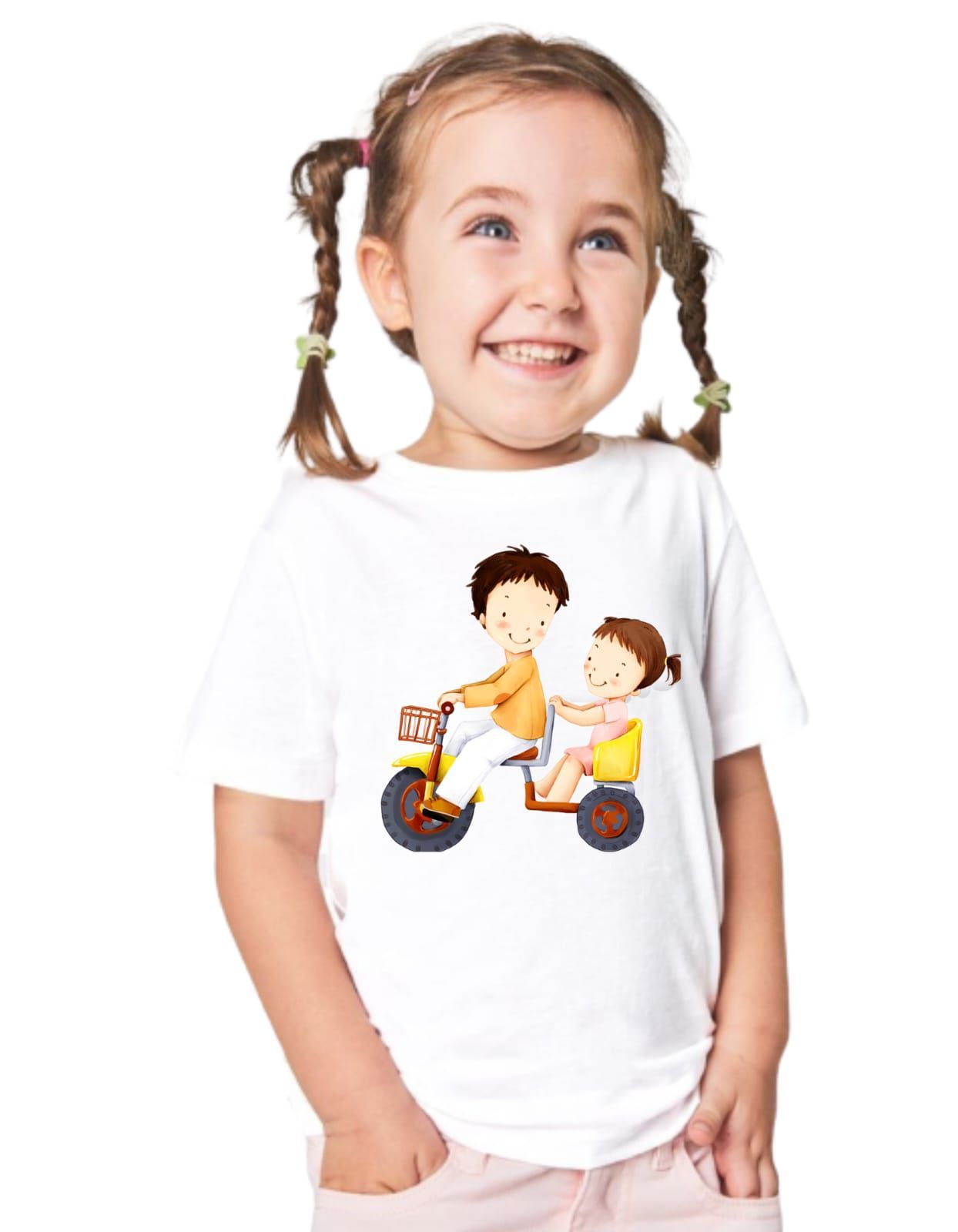 Hplus Junior Girls Printed Tshirt For Raksha Bandhan Special.